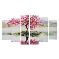 Картина модульная на подрамнике "Дерево Сакуры" 2-25*57,5;2-25*74,5;2-25*84,5, 150*84,5см