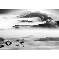 3D Фотообои «Японские мотивы: Туман над озером»