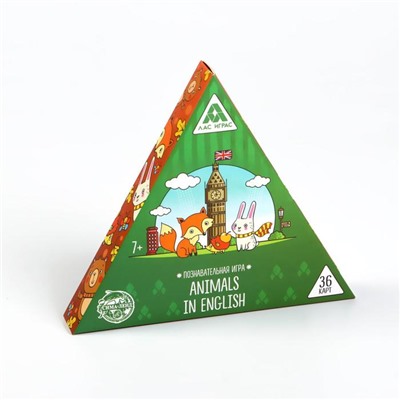 Познавательная игра «Animals in English», 36 карт, 7+