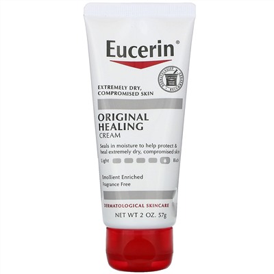 Eucerin, Original Healing, крем для очень сухой и чувствительной кожи, без отдушек, 57 г (2 унции)