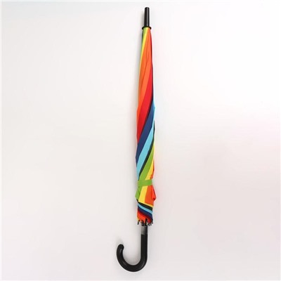 Зонт - трость полуавтоматический «Радуга», 10 спиц, R = 57 см, разноцветный