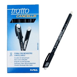 Ручка «Пиши-стирай» шариковая Tratto Ftratto Cancellik +ластик, 0.5 мм, чёрная