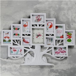 Часы настенные, серия: Фото, "Семейное дерево", с фоторамками, плавный ход, 82 х 58 см