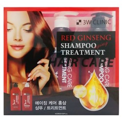 Набор для ухода за волосами с красным женьшенем (2 шампуня и кондиционер) 3W Clinic, Корея, 3*500 мл8809479544099