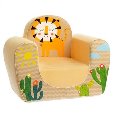 Мягкая игрушка-кресло «Тигрёнок», цвет песочный