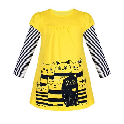 Желтое платье для девочки 80911-ДЛО19
