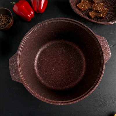 Набор кухонной посуды №17 Granit Ultra, крышка, съёмная ручка, антипригарное покрытие, цвет коричневый