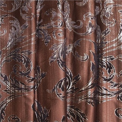 Портьерная ткань с люрексом 150 см Х7187 цвет 14 коричневый ветка