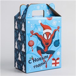 Коробка подарочная складная "С Новым Годом", Человек-паук, 16 х 21 х 10 см