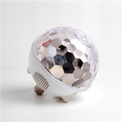 Световой прибор «Хрустальный шар» 16 см, Е27, динамик, пульт ДУ, свечение RGB