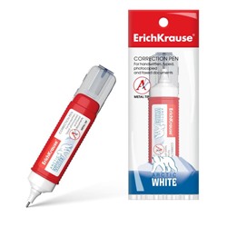 Ручка-корректор 12мл Erich Krause ARCTIC WHITE, с металлическим наконечником, в пакетике
