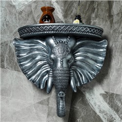 Консоль "Индийский Слон", состаренное серебро, 40 х 38 см