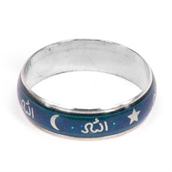 KL017 Кольцо - хамелеон (кольцо настроения) мусульманское, широкое, размер 20мм