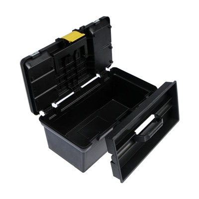 Ящик для инструмента ТУНДРА, 16", 390 х 200 х 170 мм, пластиковый, лоток, два органайзера