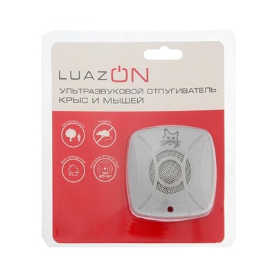 Отпугиватель крыс и мышей LuazON LRI-06, ультразвуковой, 20 м2, 220 В, белый/серый микс
