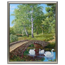 Картина "Белые лебеди" 40х50 (43х53) см