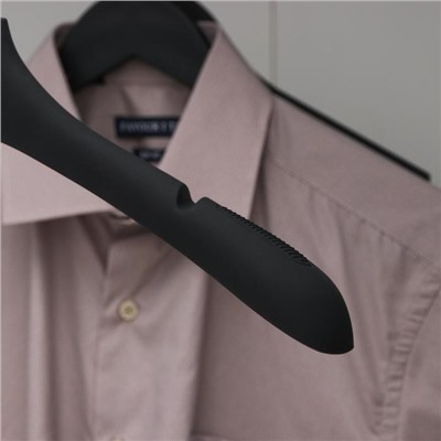 Вешалка-плечики для одежды, размер 48-50, покрытие soft-touch, цвет чёрный