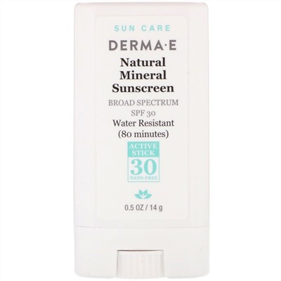 Derma E, Натуральный минеральный солнцезащитный крем, фактор защиты от солнца 30, водостойкий
