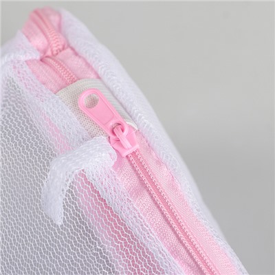 Мешок для стирки белья без диска, 15×19 см, мелкая сетка, цвет белый