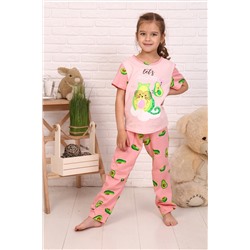 Пижама с брюками для девочки Кошка авокадо
