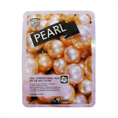 MAYISLAND Маска тканевая осветляющая с экстрактом жемчуга Real Essense Pearl Mask Pack, 25 мл.