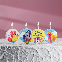 Свечи в торт "Пони", размер 1 свечи 4×4,4см, набор 4 шт