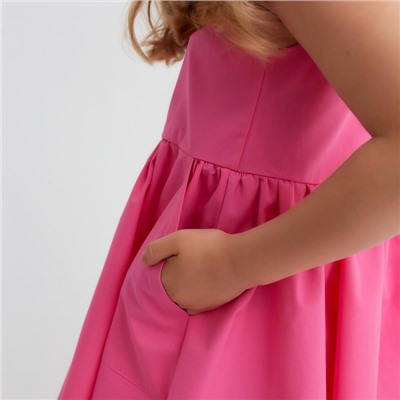 Платье для девочки с карманами KAFTAN, размер 30 (98-104), цвет ярко-розовый