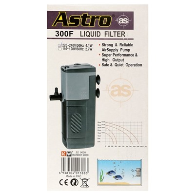 Фильтр внутренний KW Astro AS-300 F, 4.1 Вт, 300 л/ч, с регулятором
