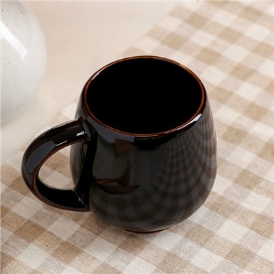 Кружка "Чайная", коричневая, керамика, 0.4 л