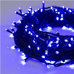 Гирлянда "Нить", 20 м, LED-200-220V, 8 режимов, нить тёмная, свечение синее
