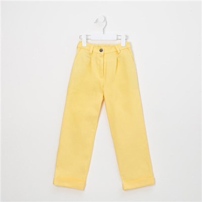 Брюки для девочки MINAKU: Casual collection KIDS, цвет лимонный, рост 134 см