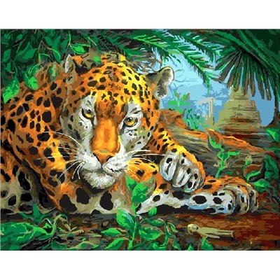 Картина по номерам 40х50 - Бдительный леопард
