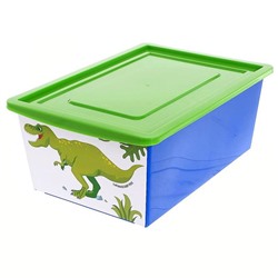 Ящик для игрушек, с крышкой, «Дино. Тирекс», объём 30 л, цвет синий