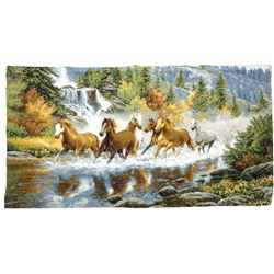 Лошади у водопада- гобеленовый купон
