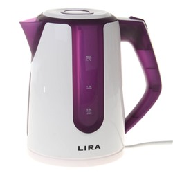 Чайник электрический LIRA LR 0103 purp, 2200 Вт, 1.7 л, подсветка, бело-фиолетовый