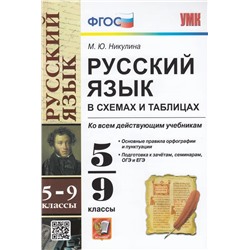 Русский язык в схемах и таблицах. 5-9 классы 2022 | Никулина М.Ю.