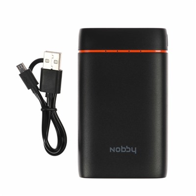 Внешний аккумулятор Nobby Li-pol, USB, 6000 мАч, 2 A, черный