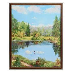 Картина "Лебеди на озере" 40х50 (43х53) см