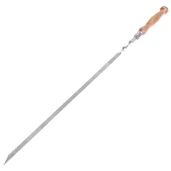 Шампур с деревянной лакированной ручкой, 750 х 12 х 2 мм