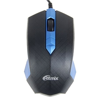 Мышь Ritmix ROM-202, проводная, оптическая, USB, 1000 dpi, синяя