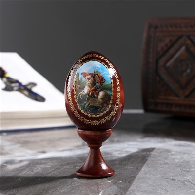 Сувенир Яйцо на подставке икона "Георгий победоносец"
