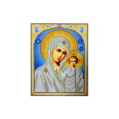 Ткань-схема для вышивания бисером и крестом "Казанская икона Божией Матери" 12,5х16см (кби 5023/2)