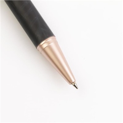 Ручка пластик «Лучшему учителю», матовая, синяя паста, фурнитура розовое золото