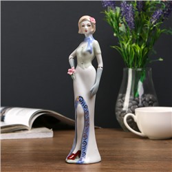 Сувенир керамика "Девушка с розой" 21,5х6,5х5 см
