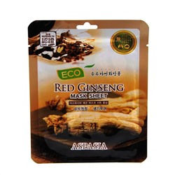 ASPASIA Маска для лица тканевая КРАСНЫЙ ЖЕНЬШЕШЬ  Eco Sheet Pack Red Ginseng, 23 ml