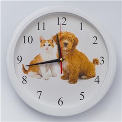 Часы настенные, серия: Животный мир, "Дружба", плавный ход, d=28 см