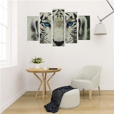Картина модульная на подрамнике "Голубые глаза тигра" 2-25*52,2-25*66,5,1-25*80, 80*140 см