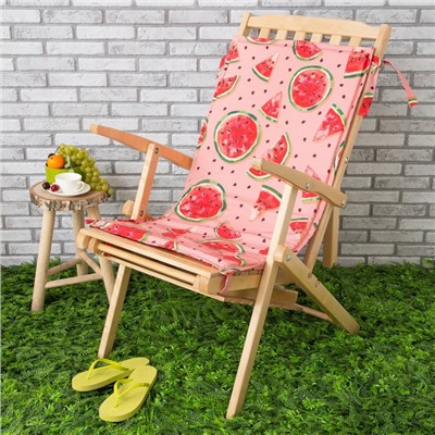 Подушка на уличное кресло «Этель» Арбузы, 50×100+2 см, репс с пропиткой ВМГО, 100% хлопок