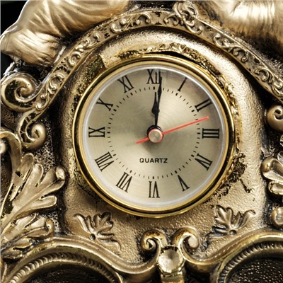 Часы настольные "Слон сверху часов" 21х12х25 см, бронза с позолотой