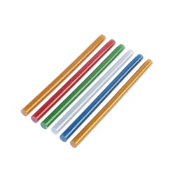 Клеевые стержни ТУНДРА, 11 х 200 мм, разноцветные с блестками, 6 шт.